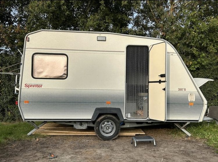 Beyerland Sprinter 380-B + voortent, luifel, aanschuifluifel, Caravans en Kamperen, Vast bed, Treinzit, 4 tot 5 meter, Tot en met 4