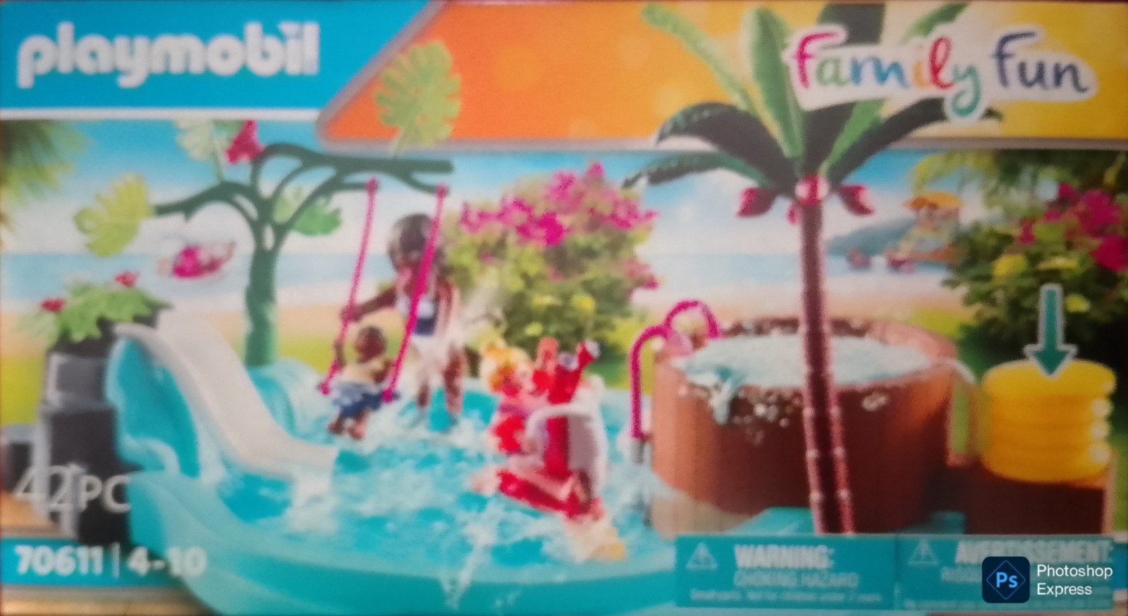 Family Fun Kinderzwembad Met Whirlpool 70611, Kinderen en Baby's, Speelgoed | Playmobil, Ophalen of Verzenden, Zo goed als nieuw