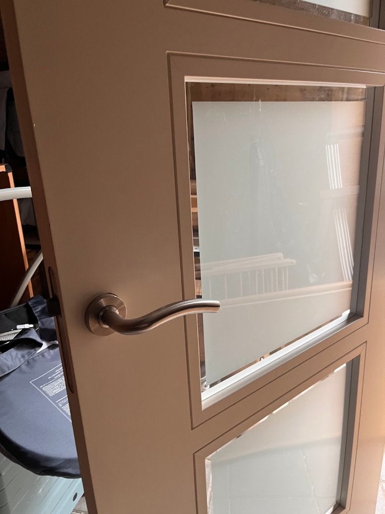 Binnen deur met glas, 80 tot 100 cm, Binnendeur, Ophalen of Verzenden, Zo goed als nieuw