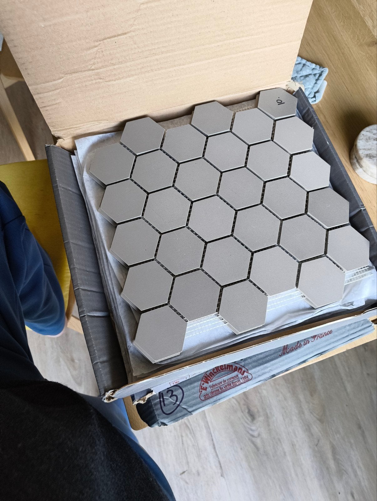 winckelmans gris pale hexagon 5cm, Ophalen, Nieuw, Minder dan 20 cm, Minder dan 20 cm