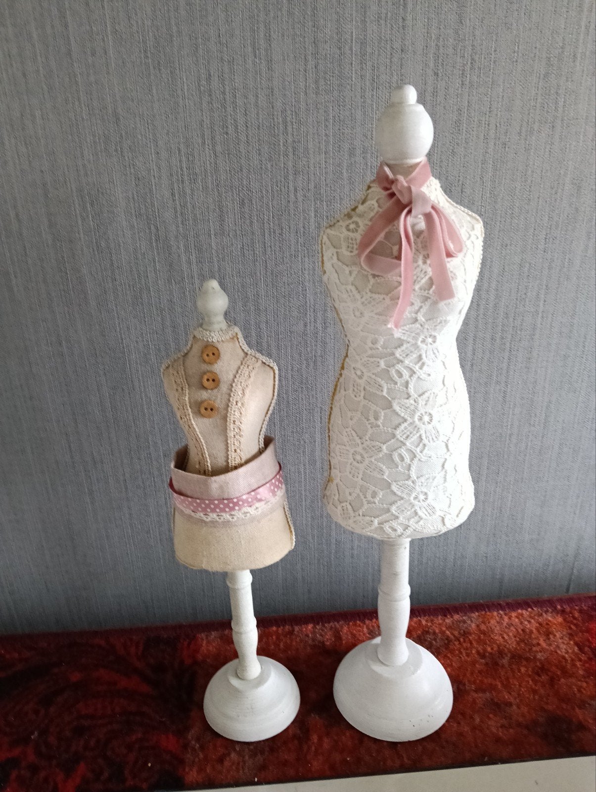 Decoratieve paspoppen, set van 2, Vintage, Gebruikt, Meerkleurig, Ophalen of Verzenden