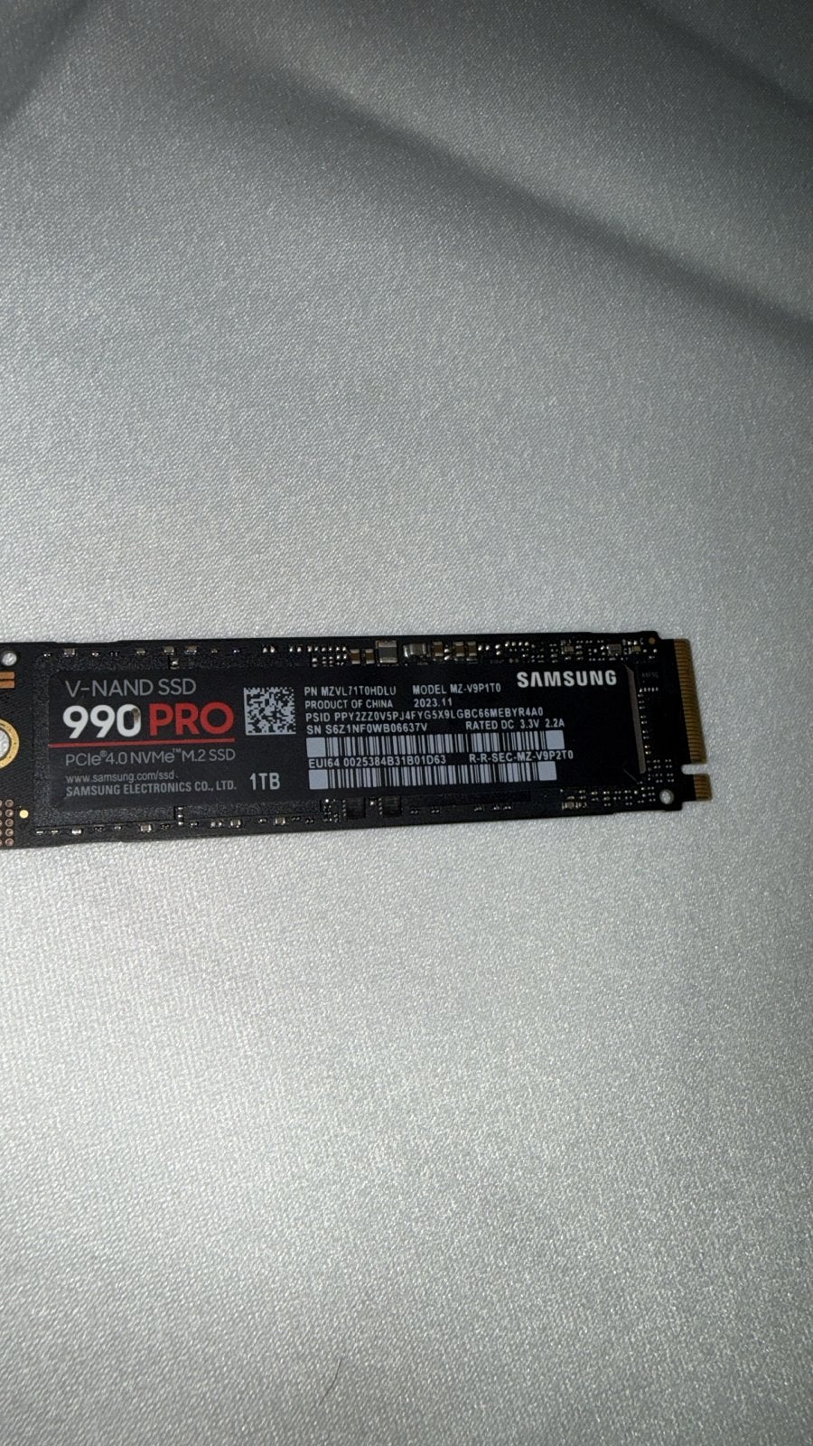 Samsung 990 PRO PCIe 4.0 NVMe M.2 SSD 1TB, Computers en Software, Ophalen, Intern, Server, Nieuw