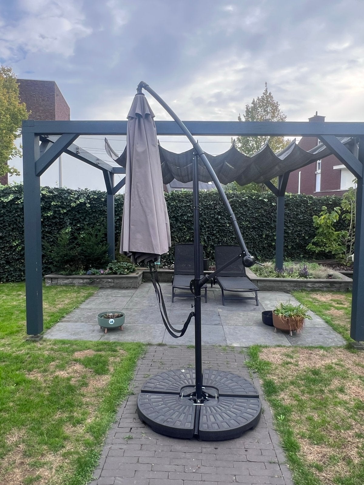 Zweefparasol met voet