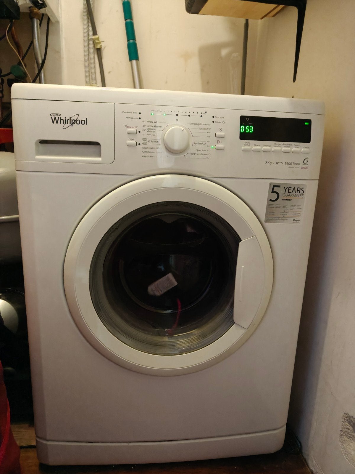 Whirlpool AWO c7350, 6 tot 8 kg, Ophalen, 1200 tot 1600 toeren, 85 tot 90 cm