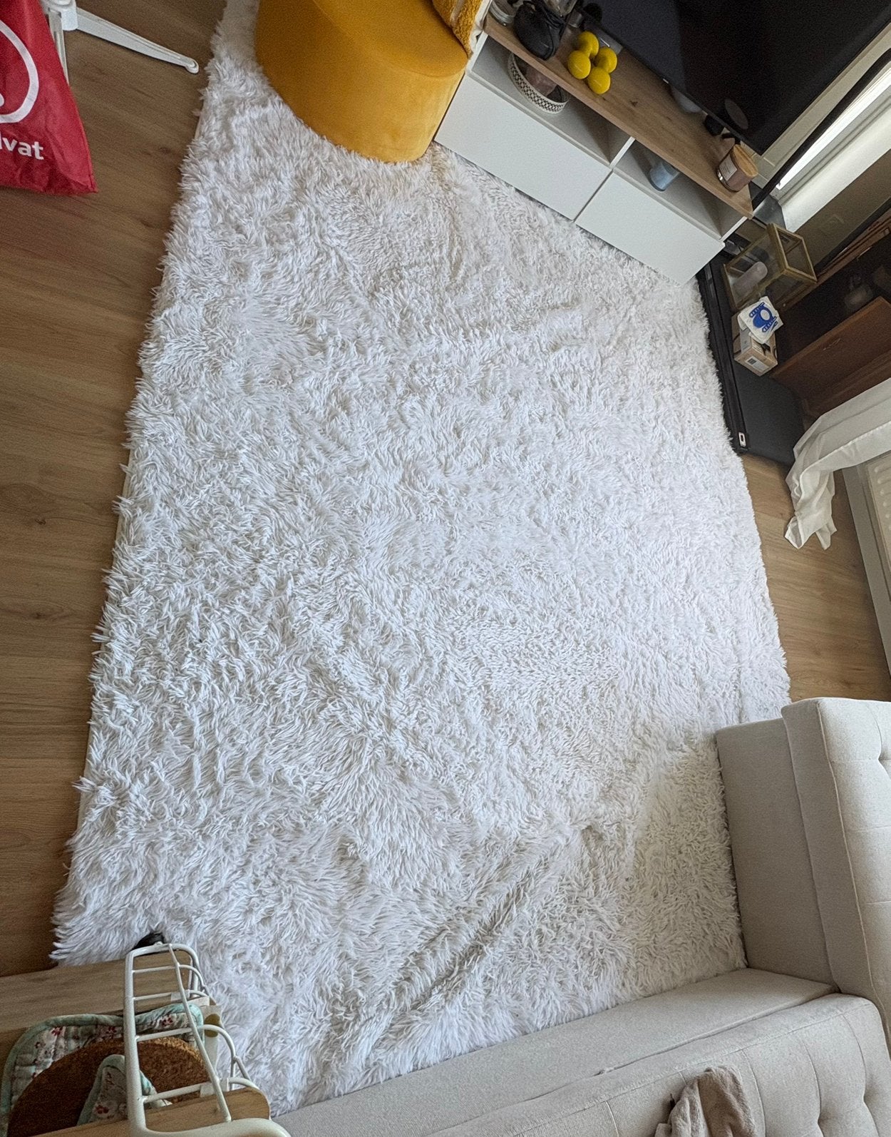 Zacht wit vloerkleed 300x200 cm, Ophalen, Gebruikt, Wit, 150 tot 200 cm