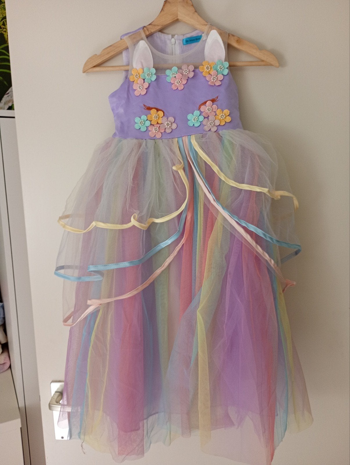 Prinsessen eenhoorn jurk incl. accessoires. Maat 110/116, Kinderen en Baby's, Ophalen of Verzenden, Nieuw, 110 t/m 116, Meisje