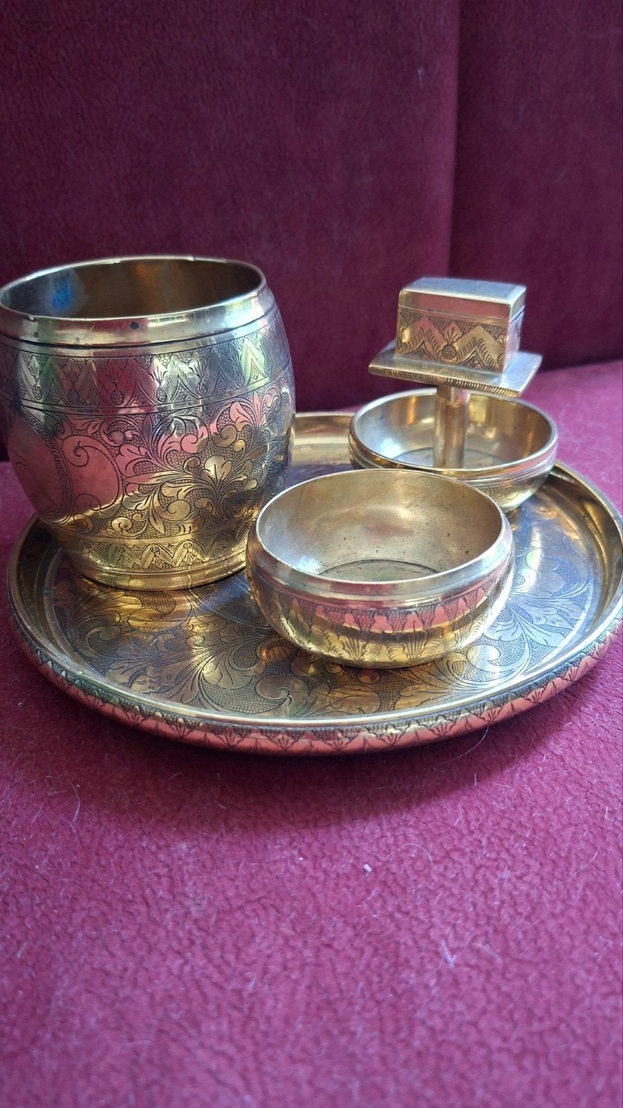 Antieke  bewerkt Koperen rookset, Ophalen of Verzenden, Koper