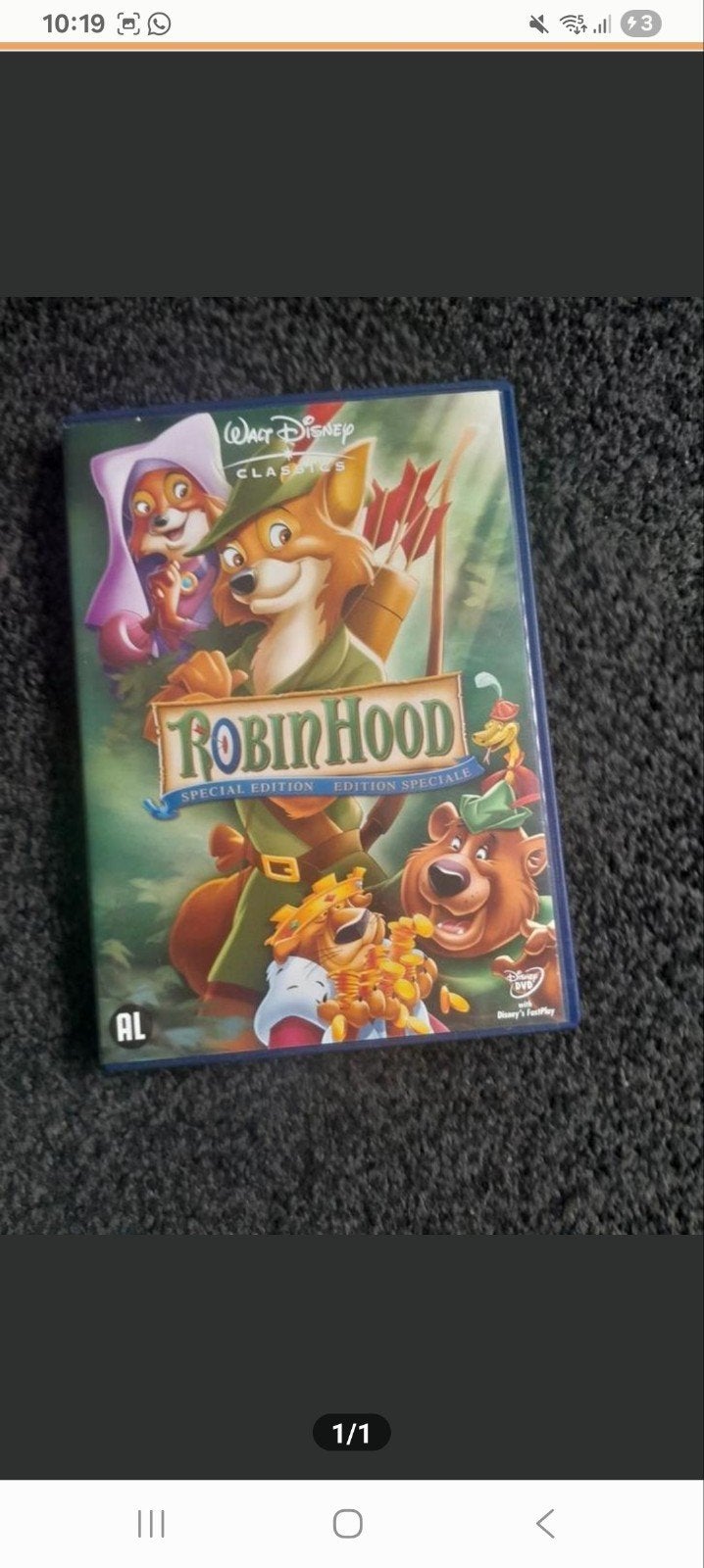 Robin Hood Walt Disney, Alle leeftijden, Ophalen of Verzenden, Zo goed als nieuw