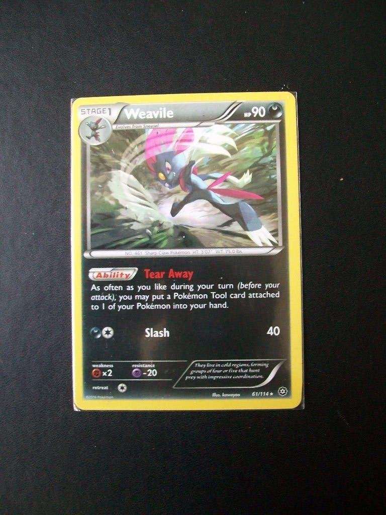 4128: Nieuwe Pokemon Kaart WEAVILE hp 90 (61/114), Verzenden, Nieuw, Losse kaart