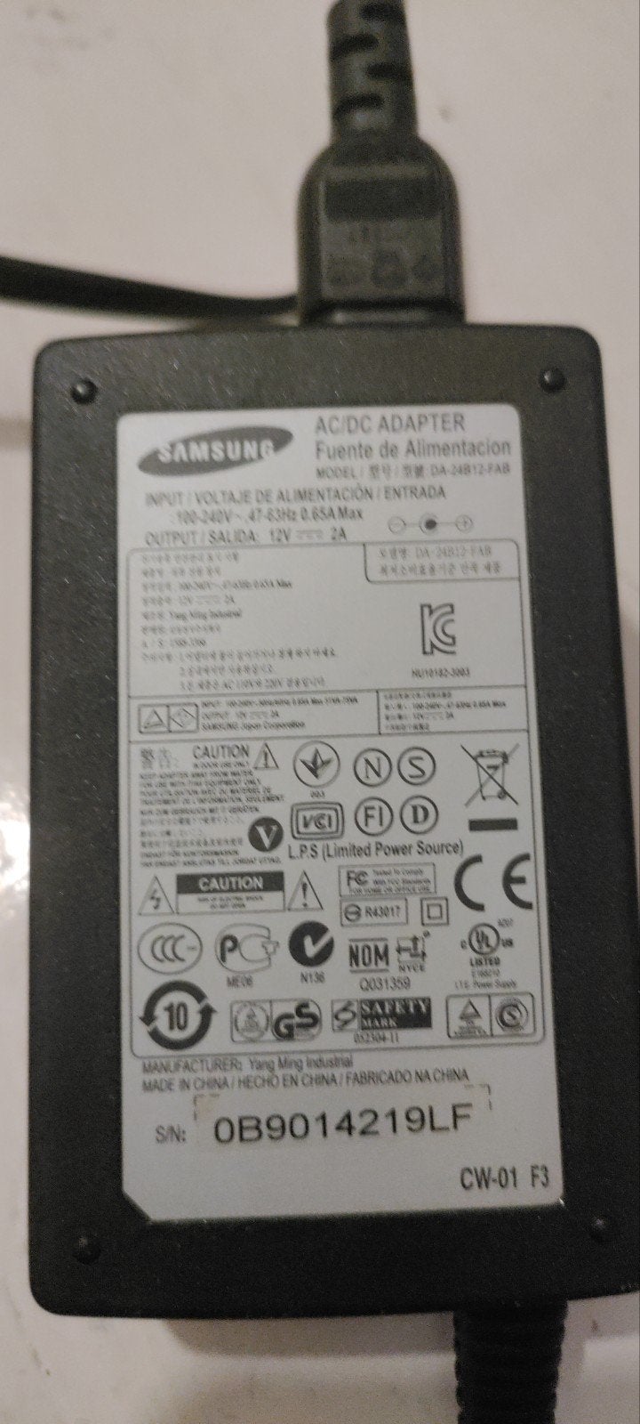 Samsung AC/DC Adapter DA-24B12-FAB 12V 2A, Ophalen of Verzenden, Gebruikt