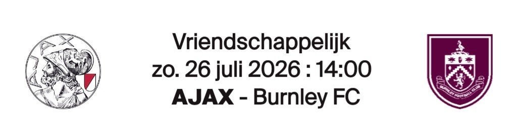 1 F-Side ticket Ajax - Burnley, Losse kaart, Eén persoon, Juli, Buitenland