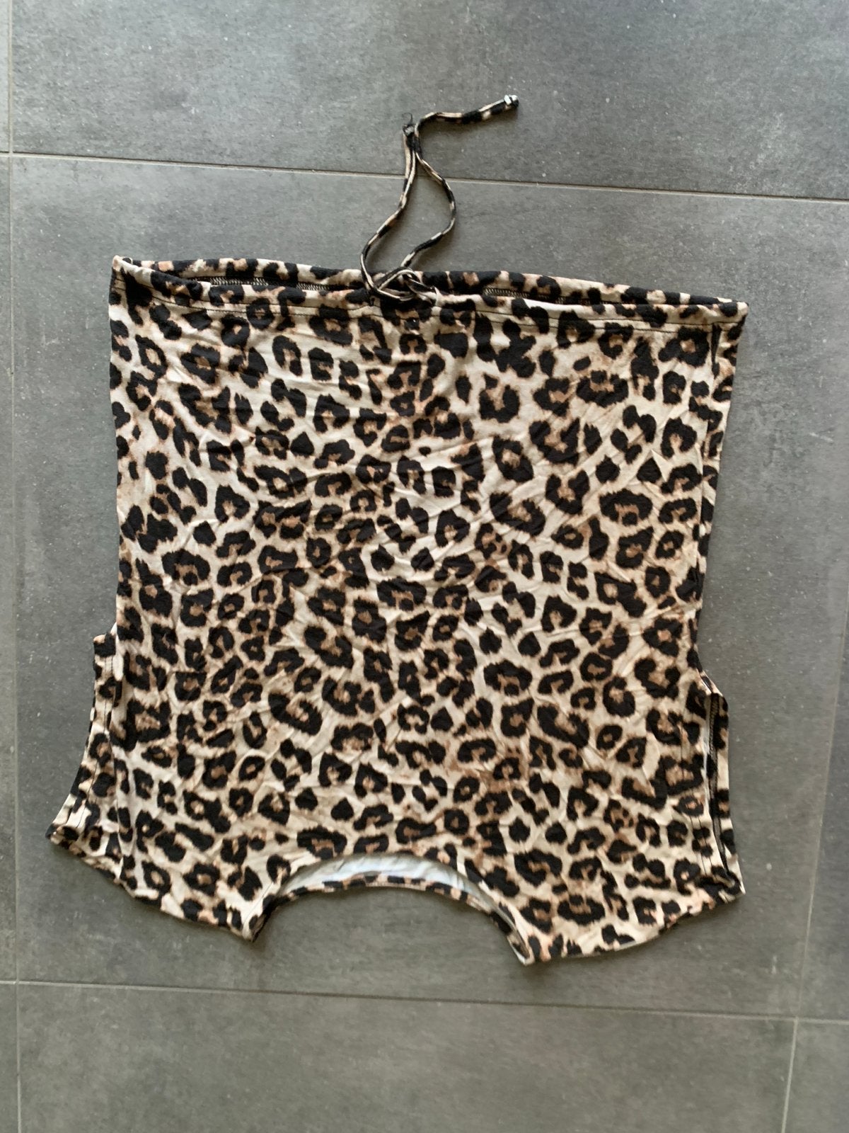 Leopard print strapless top S-M, Maat 38/40 (M), Meerkleurig, Ophalen of Verzenden, Zonder mouw