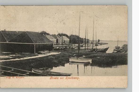 Zoutkamp Haven kleinrondst ULRUM 1907, Verzamelen, Ansichtkaarten | Nederland, Gelopen, Groningen, Voor 1920, Ophalen of Verzenden