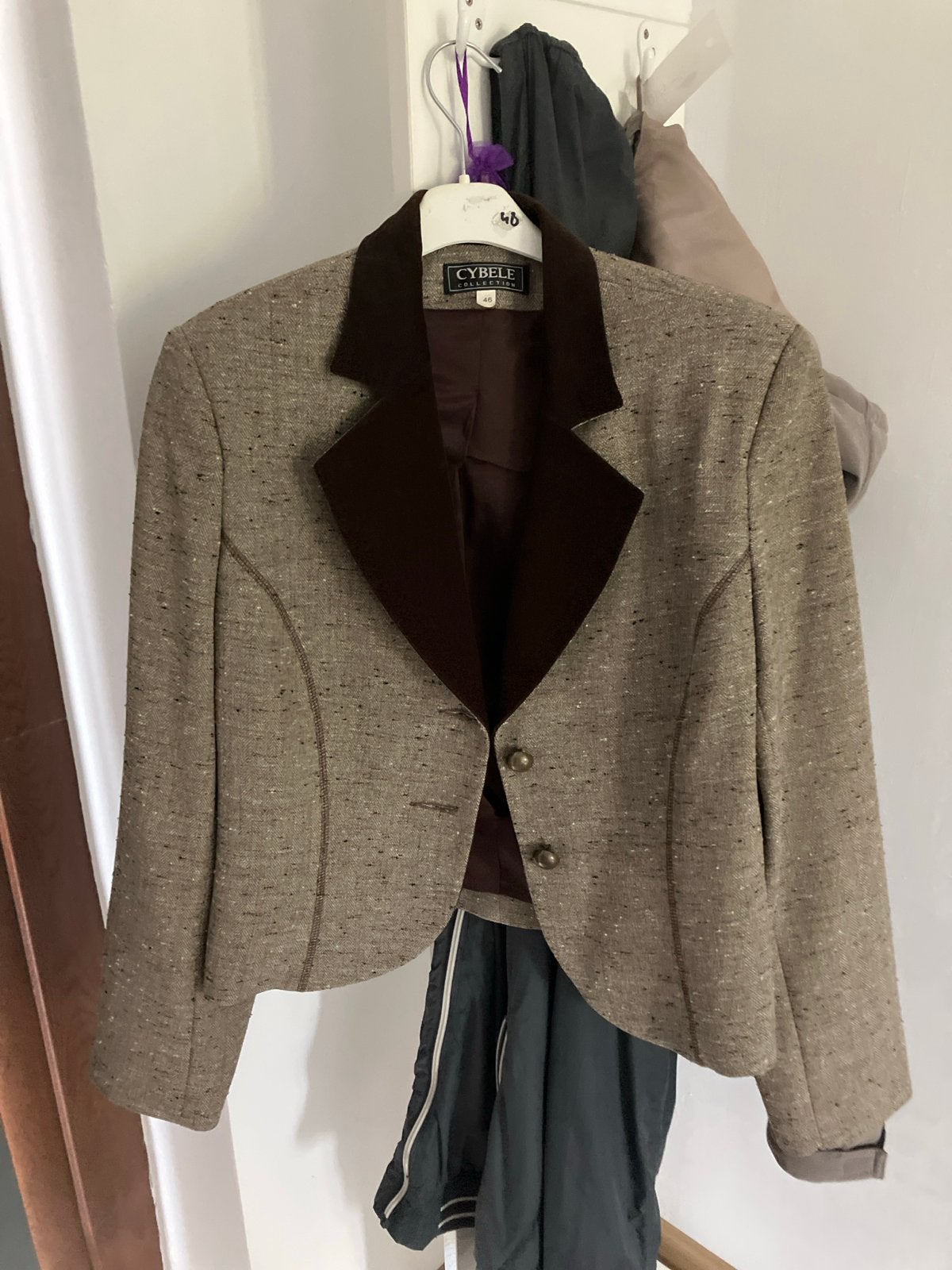 Cybele Tweed Blazer Maat 46, Bruin, Maat 46/48 (XL) of groter, Ophalen of Verzenden, Jasje