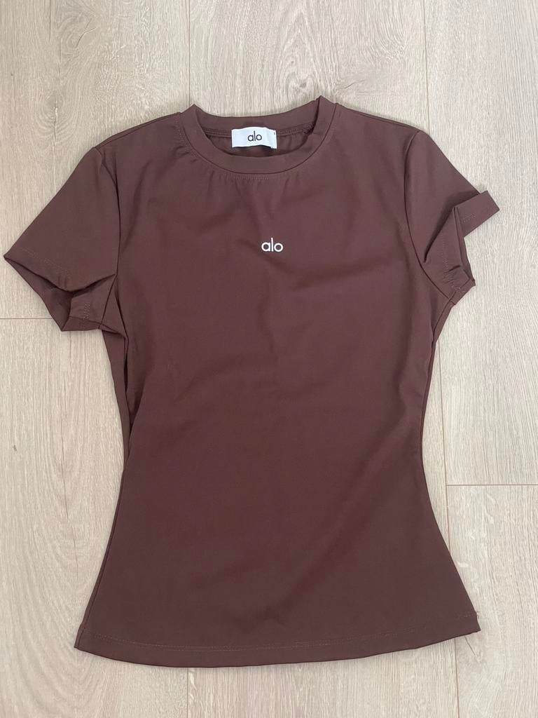 Alo shirt, Ophalen of Verzenden, Zo goed als nieuw, Bruin, Korte mouw