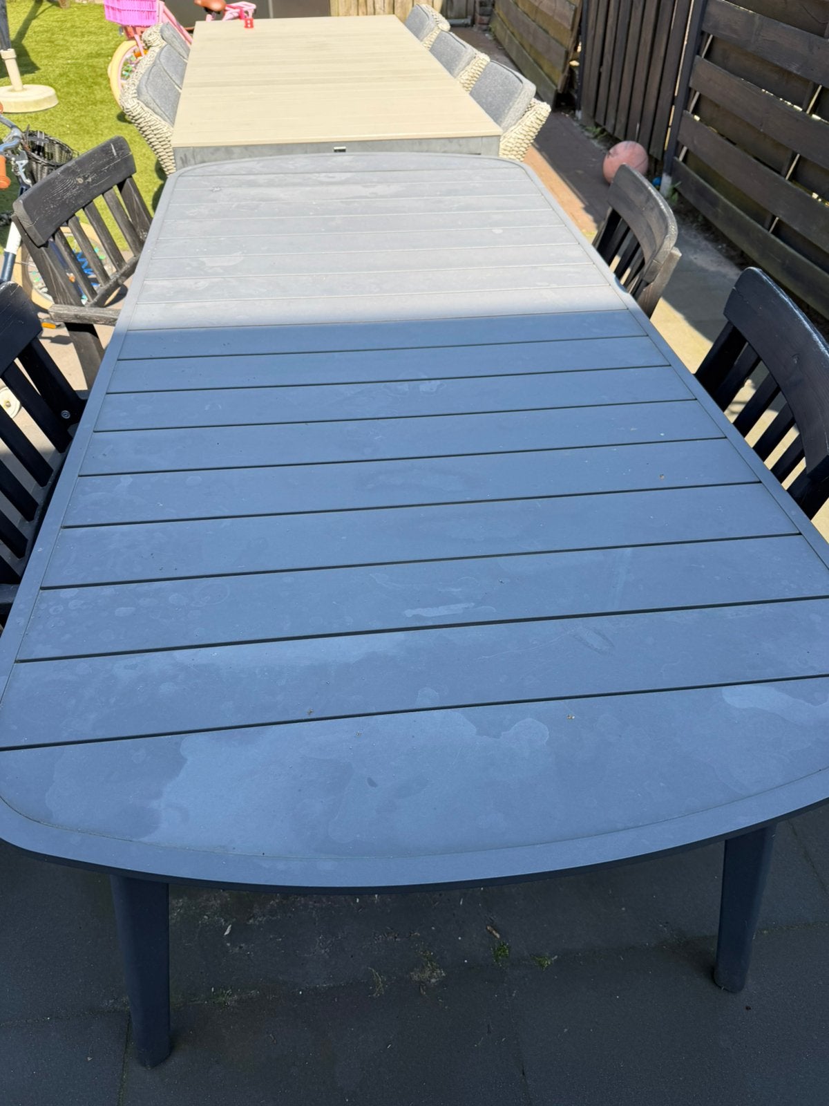 Lanterfant tuintafel, Ophalen, Zo goed als nieuw, Rechthoekig, Metaal