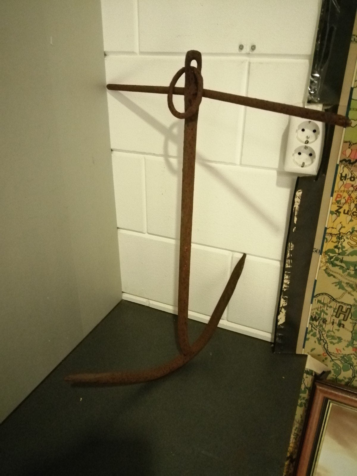 Prachtig antiek anker metaal 70 x 54 cm geleefde staat., Verzamelen, Gebruikt, Gebruiksvoorwerp, Motorboot of Zeilboot, Ophalen of Verzenden