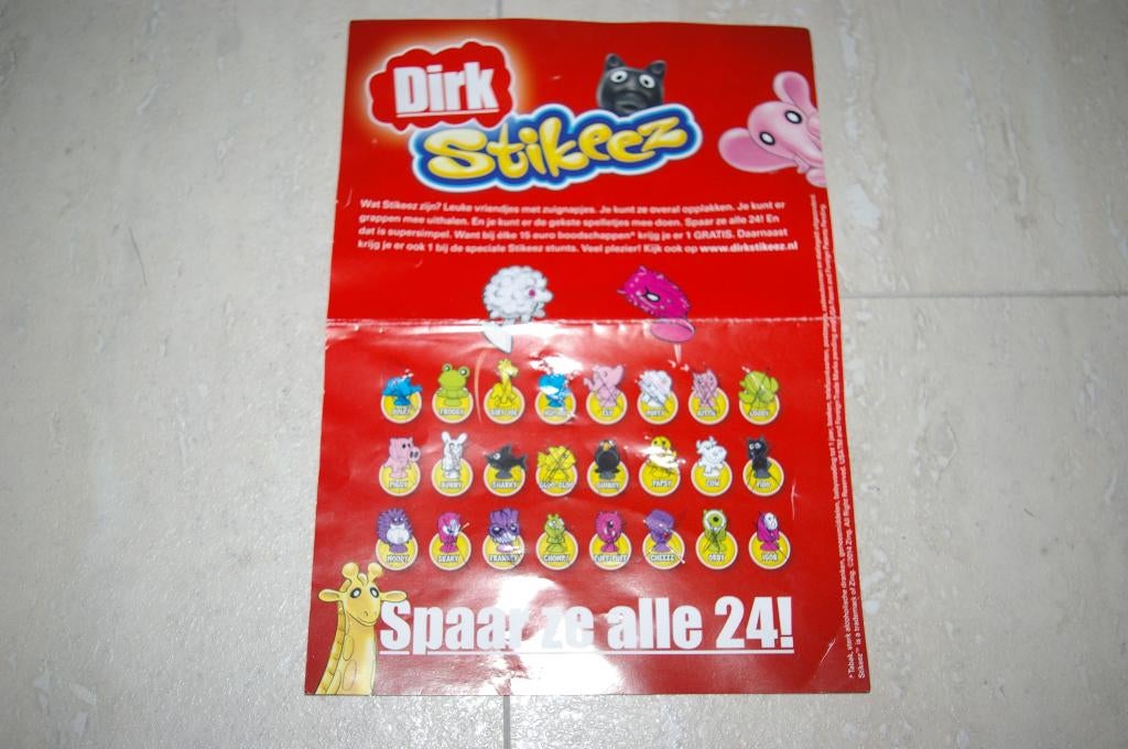 65 Stikeez met zuignapjes Uitgave van "Dirk" supermarkt, Verzamelen, Supermarktacties, Dirk, Bas of Digros, Ophalen of Verzenden