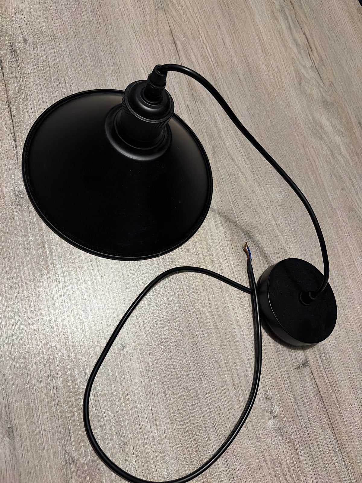 Zwarte Industriële Hanglamp - Metaal, E27 Fitting, Ophalen, Zo goed als nieuw, Metaal, E27 (groot)