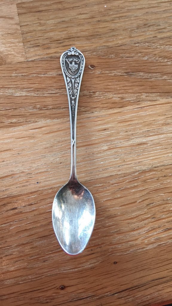 Verzilverd Keltum lepeltje 125 jaar 11,5cm lang (posthoorn), Ophalen of Verzenden