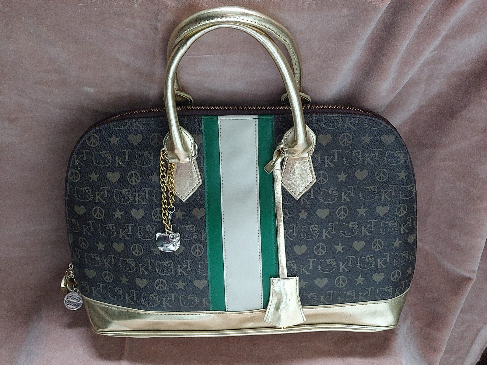 Vintage Hello Kitty Funky Divas Handtas - Bruin/Goud, Ophalen of Verzenden, Gebruikt, Bruin, Handtas