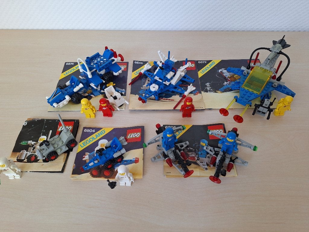 Classic Space Lego: 6846, 6874, 6872, 2 x 6805, 6804, 6809 *, Gebruikt, Inclusief instructies, Lego, Ophalen of Verzenden