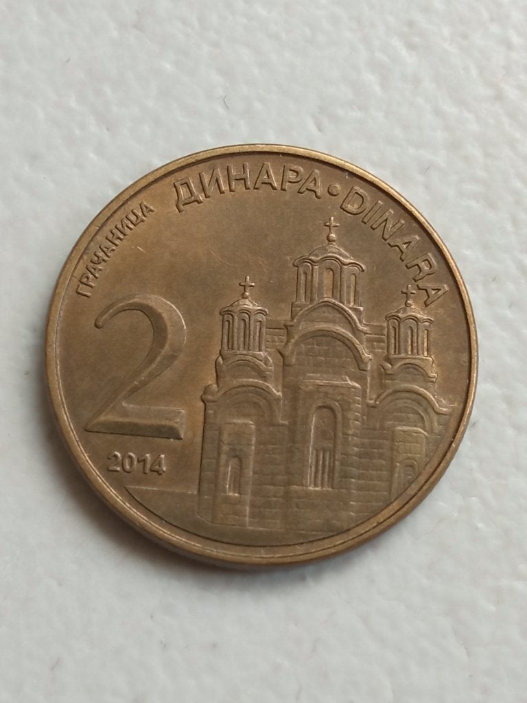 Servië 2 dinar 2014., Ophalen of Verzenden, Overige landen, Losse munt