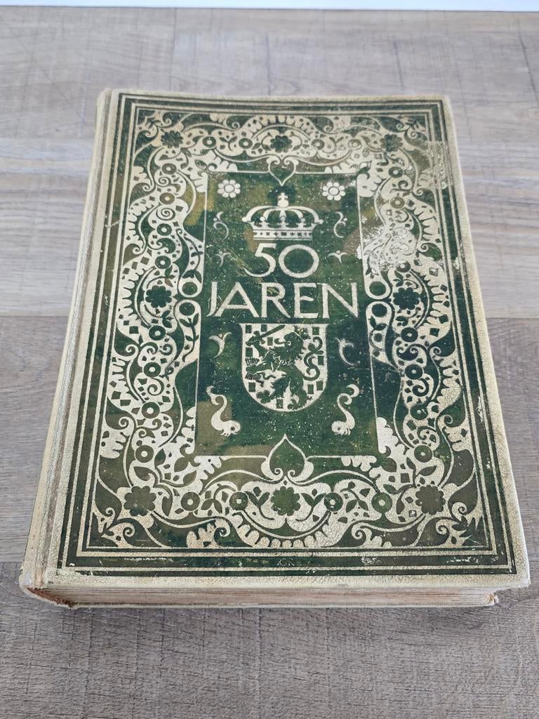Antiek gedenkboek 50 jaren Koningin Wilhelmina €29 !!, Antiek en Kunst, Ophalen of Verzenden