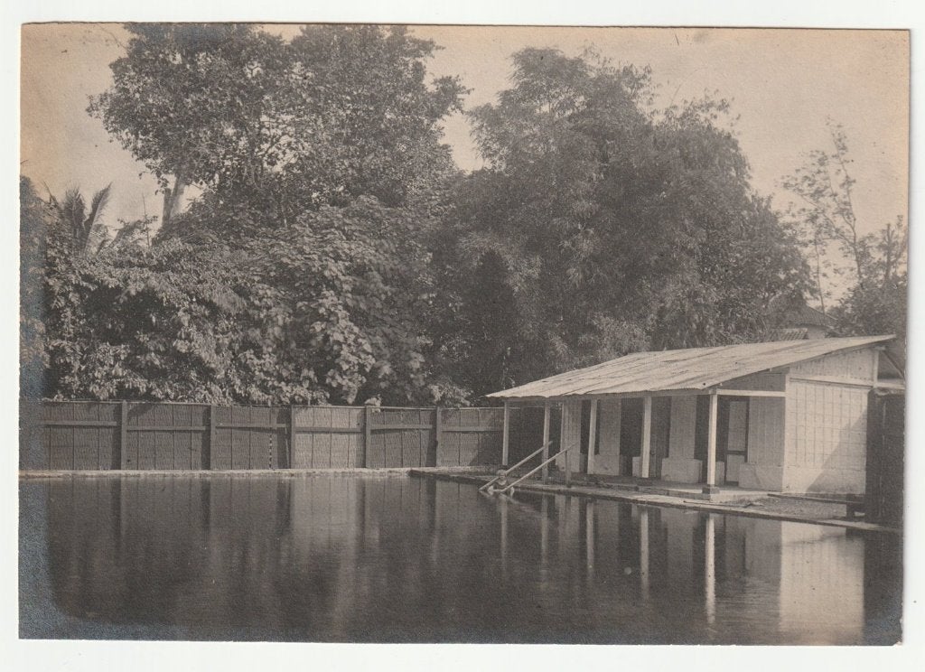 Grote foto zwembad Nederlands-Indië, Gebruikt, Verzenden, Foto, Buitenland