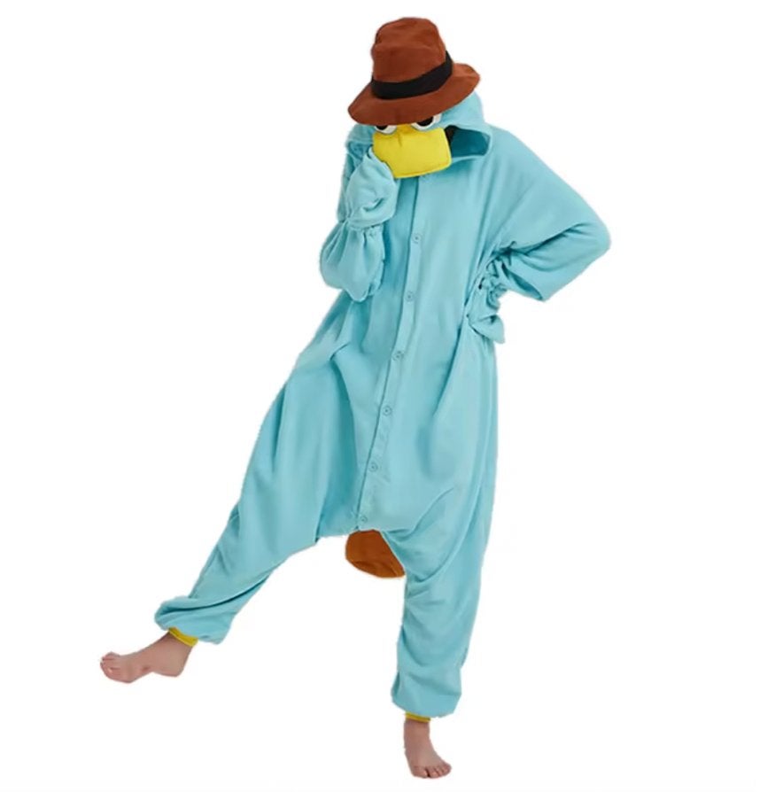 Carnaval onesie verkleden Eend vogelbekdier NIEUW veel maten, Carnaval, Maat 42/44 (L), Nieuw, Ophalen of Verzenden