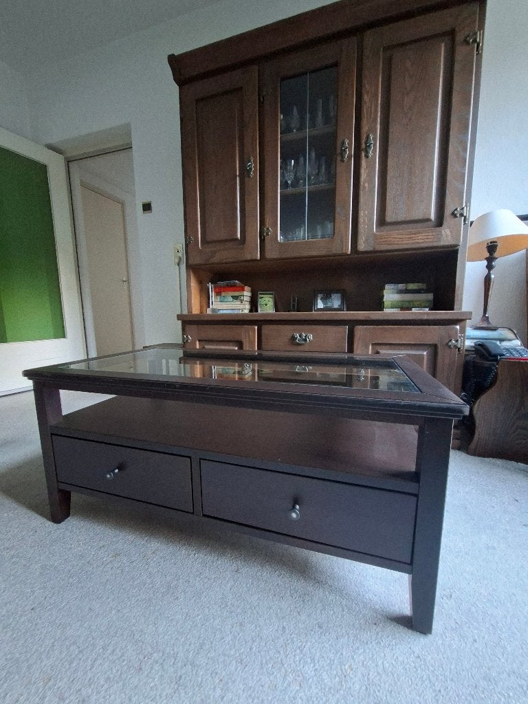 Salontafel met glazen blad - Nieuwstaat, 45 tot 60 cm, Nieuw, Ophalen of Verzenden, 75 cm of meer