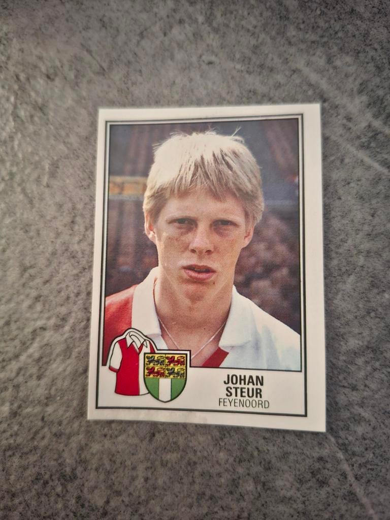 Panini sticker Voetbal 85. Speler Johan Steur Feyenoord., Verzenden, Zo goed als nieuw, Sticker