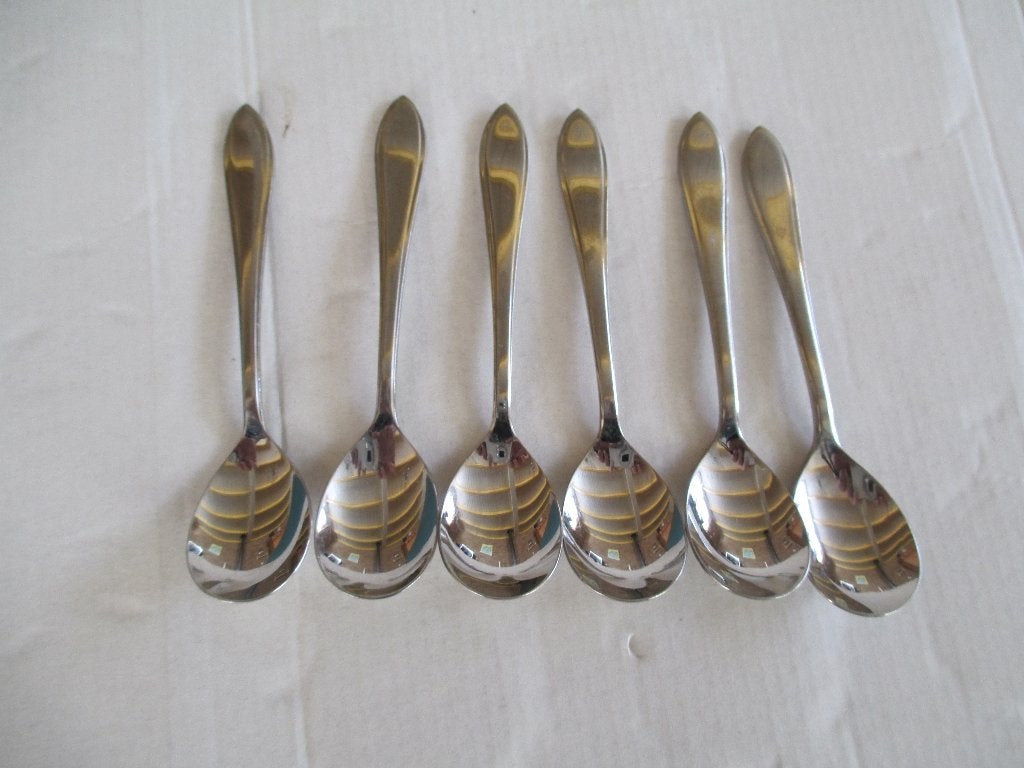 gero zilmeta 6 lepeltjes nr. 718, Ophalen of Verzenden, Gebruikt, Rvs of Chroom