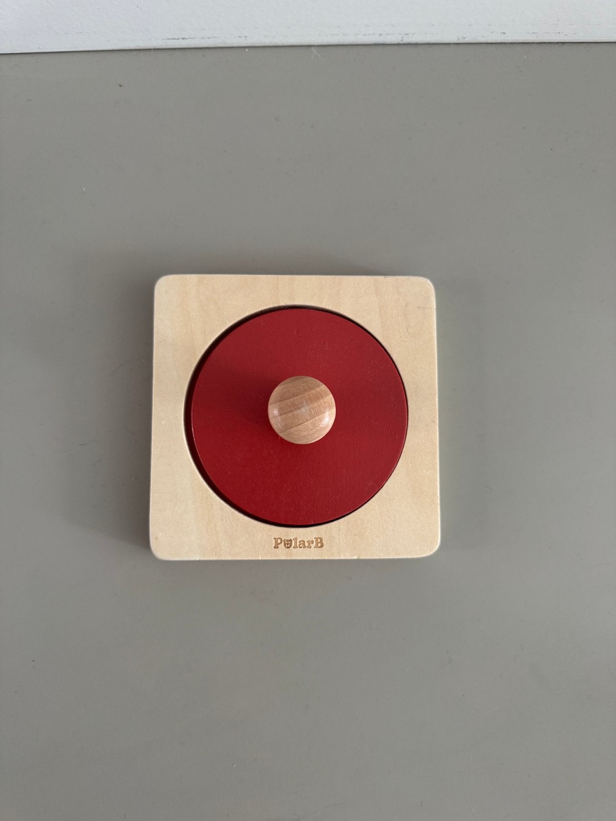 PolarB houten puzzel met grote knop & spiegel – Montessori, Ophalen, Zo goed als nieuw