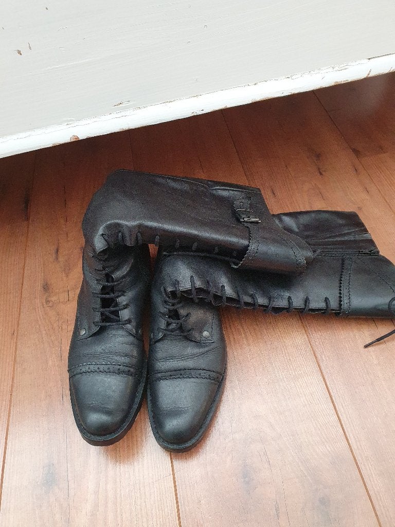 Schoenen: Mooie leren laarzen Maat 36., Ophalen, Hoge laarzen, Zwart, Nieuw