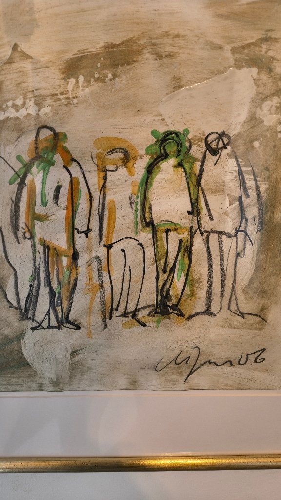 Abstracte ets van Leo de Jong (1931-2019), gesigneerd., Ophalen of Verzenden