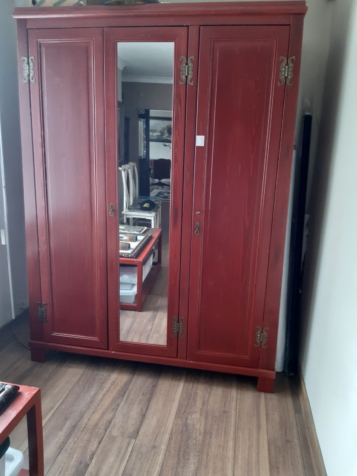 Chinese roden kleerkast met spiegel, Huis en Inrichting, Ophalen, 50 tot 75 cm, 100 tot 150 cm, 200 cm of meer