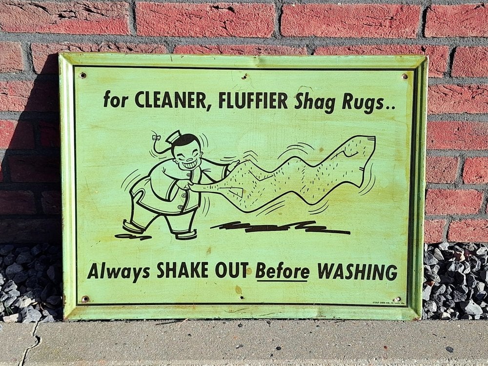 USA tin sign met signatuur van Stout Sign Co, St. Louis., Reclamebord, Gebruikt, ., Ophalen of Verzenden