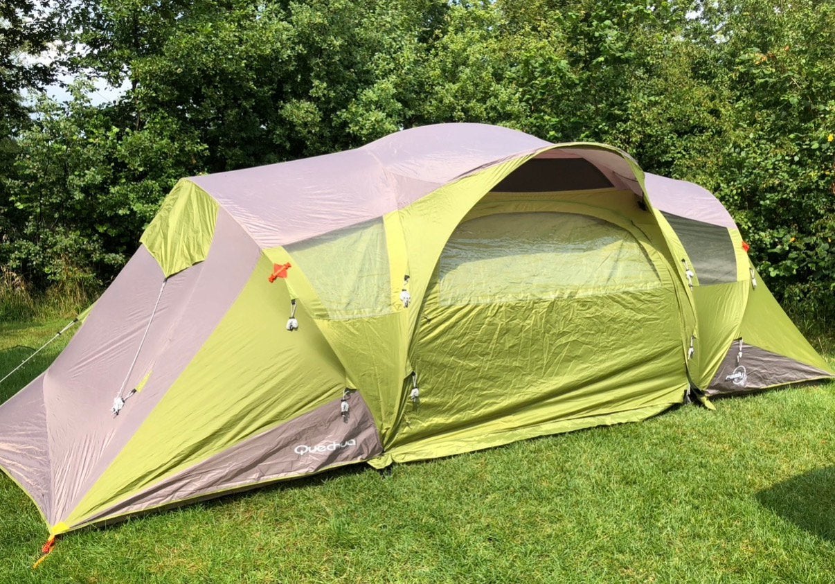 Quechua Family Seconds 4.2 XL, Caravans en Kamperen, Ophalen, Gebruikt, Tot en met 4