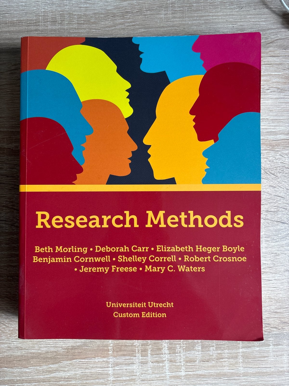 Research Methods - Universiteit Utrecht Custom Edition, Ophalen of Verzenden, Gamma, Zo goed als nieuw, WO