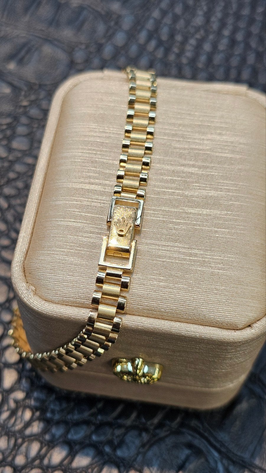 Prachtige 14k gouden rolex schakel armband 20cm, Ophalen of Verzenden, Nieuw, Goud, Goud