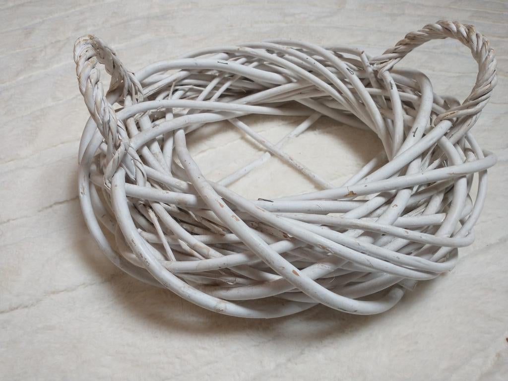 Decoratieve Krans met Handvatten - Wit Rotan, Huis en Inrichting, Ophalen of Verzenden, Gebruikt
