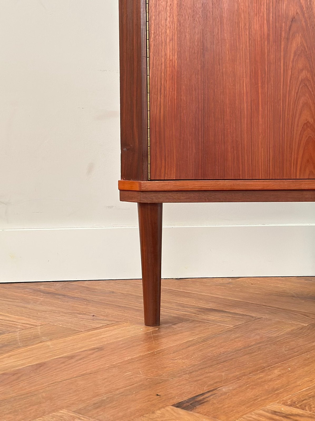 Vintage hoekkast Deens teak hout jaren 50/60/70, Ophalen, Teakhout, Minder dan 150 cm, 150 tot 200 cm