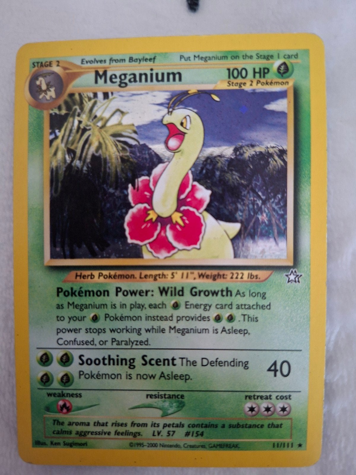 Meganium pokemon kaart., Ophalen