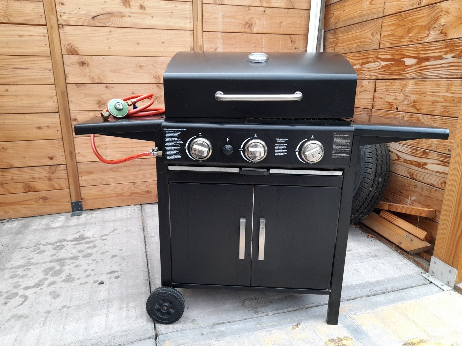 Gasbarbeque - barbeque compl. met slang en drukregelaar., Ophalen, Gebruikt