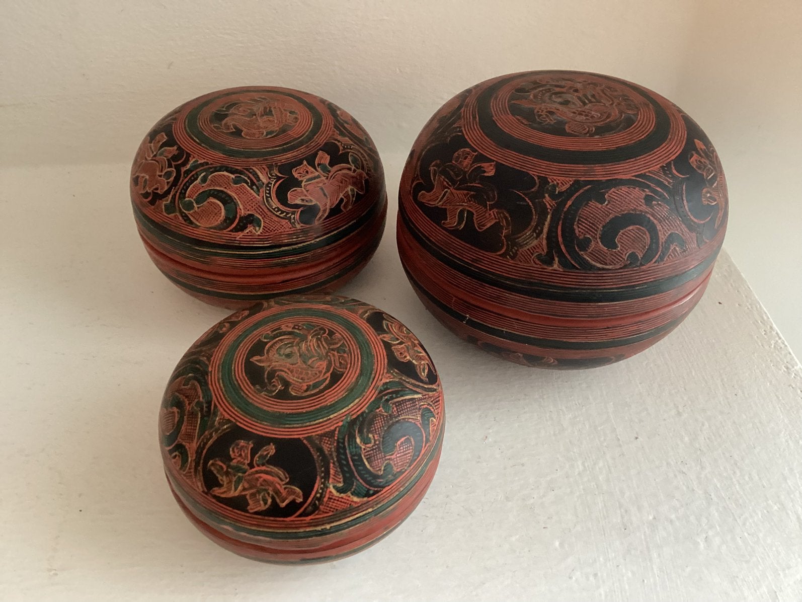 Birmese lakdozen, Antiek en Kunst, Ophalen of Verzenden