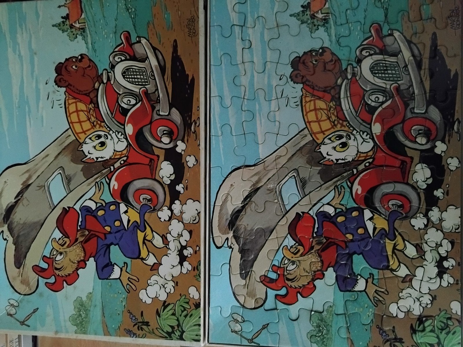 Vintage Legpuzzel: Tom Poes en de Bommelsaga, Ophalen of Verzenden, Minder dan 500 stukjes, Gebruikt, Legpuzzel