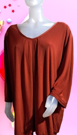 MAGNA💎 stretch top cognac kleur mt 52-54, Kleding | Dames, Tops, Overige kleuren, Verzenden, Maat 46/48 (XL) of groter, Nieuw