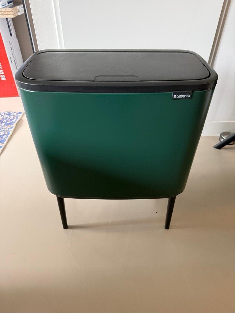 Brabantia Bo Touch Bin Prullenbak – 3 x 11 liter (groen), Ophalen, 50 – 75, 40 liter of meer, Zo goed als nieuw