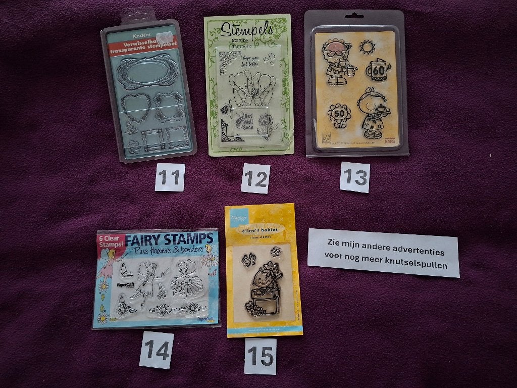 Clear stamps (nr 11 t/m 15), Hobby en Vrije tijd, Stempelen, Ophalen of Verzenden, Nieuw, Clearstamp